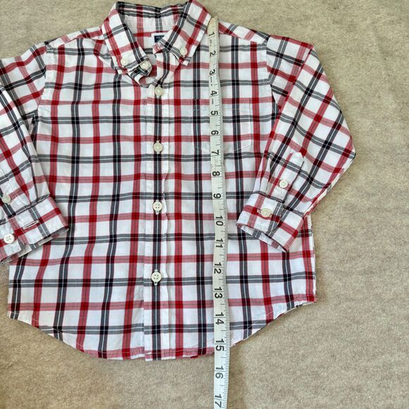 Janie and Jack plaid button-up 2 shirt bundle red yellow Kids 18–24M classic - Picture 4 of 16